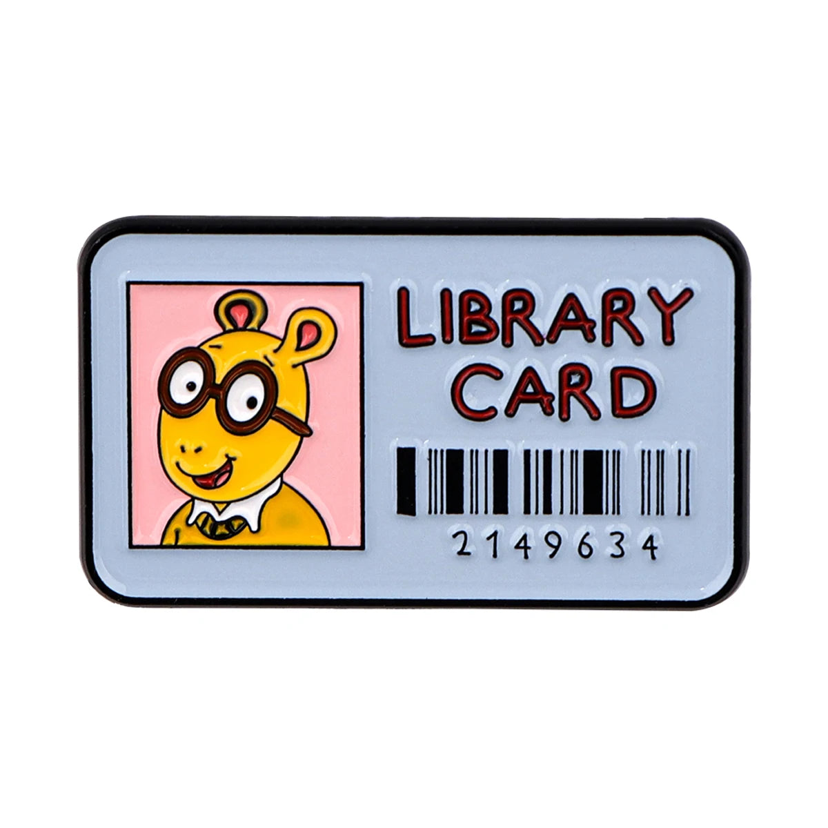 Cartoon Library Card Enamel Pin Cute Brooch Pines Lapel Pins Badge on Backpack Clothing Accessories Funny Jewelry Kids Gifts Kawaii Side