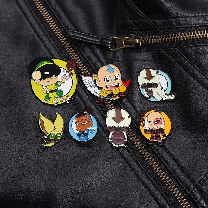 Creative Anime Enamel Pins The Last Airbender Cartoon Brooch Badge Cute Backpack Pin Metal for Kids Jewelry Decoration Gifts Kawaii Side