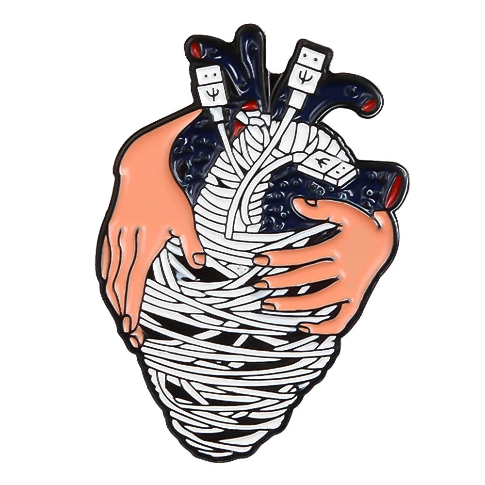 Art Heart Organs Enamel Pin