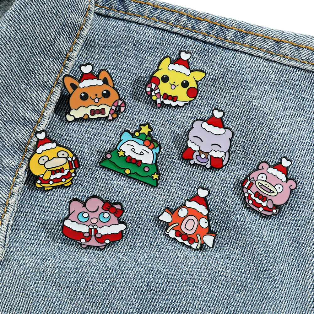 Kawaii Poke Christmas Enamel Pin Kawaii Side