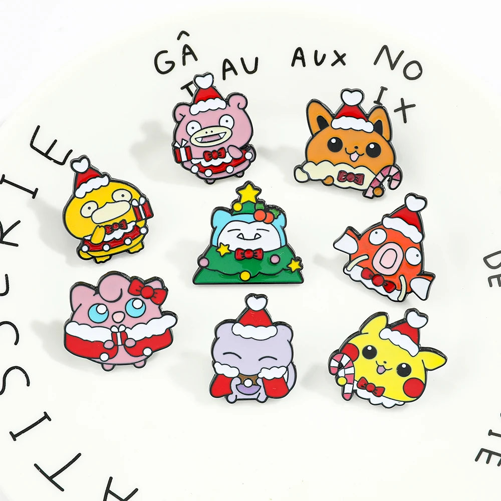 Kawaii Poke Christmas Enamel Pin Kawaii Side