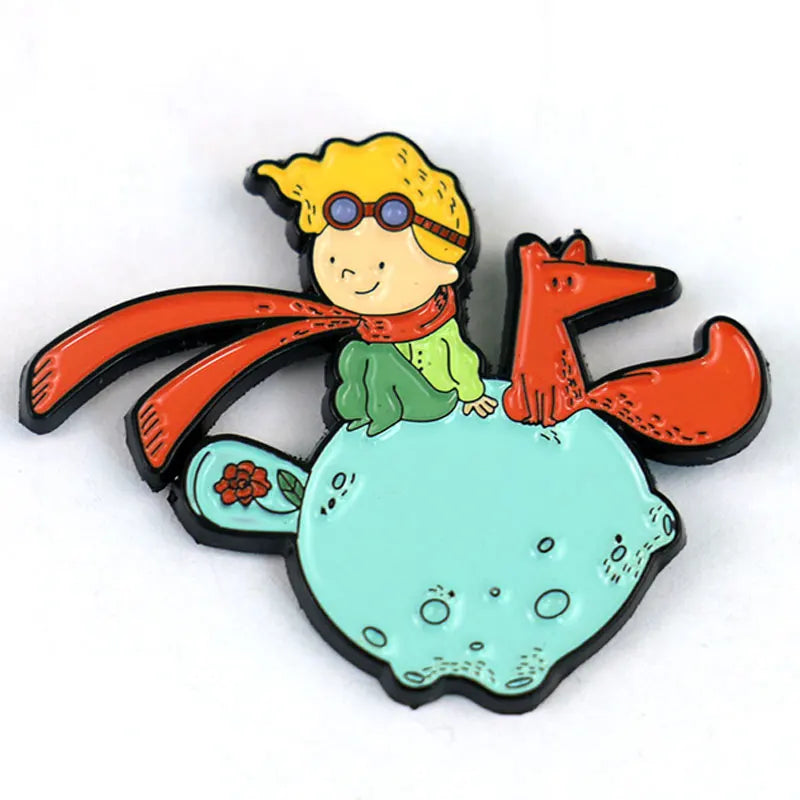 The Little Prince Cartoon Anime Enamel Pins Metal Brooch Badge Fashion Jewellery Clothes Hat Backpack Accessory Gifts Kawaii Side