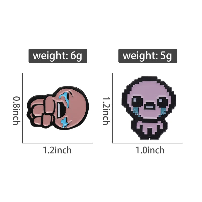 The Binding of Isaac Enamel Pins Custom Brooches Anime Games Lapel Badges Cartoon Jewelry Gift for Kids Friends Kawaii Side