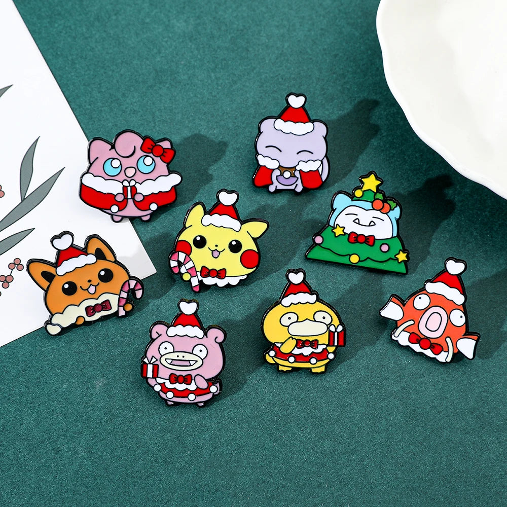 Kawaii Poke Christmas Enamel Pin Kawaii Side