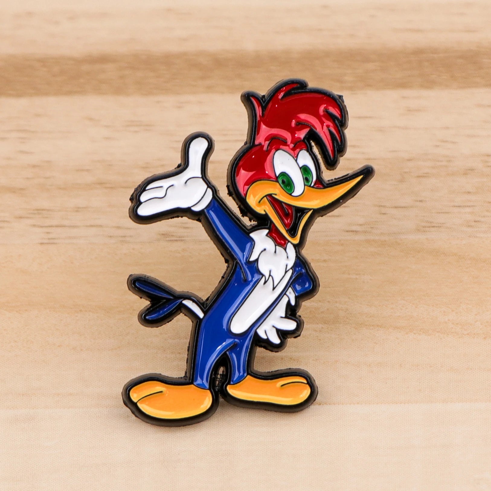 Comic Cartoon Woodpecker Enamel Pin