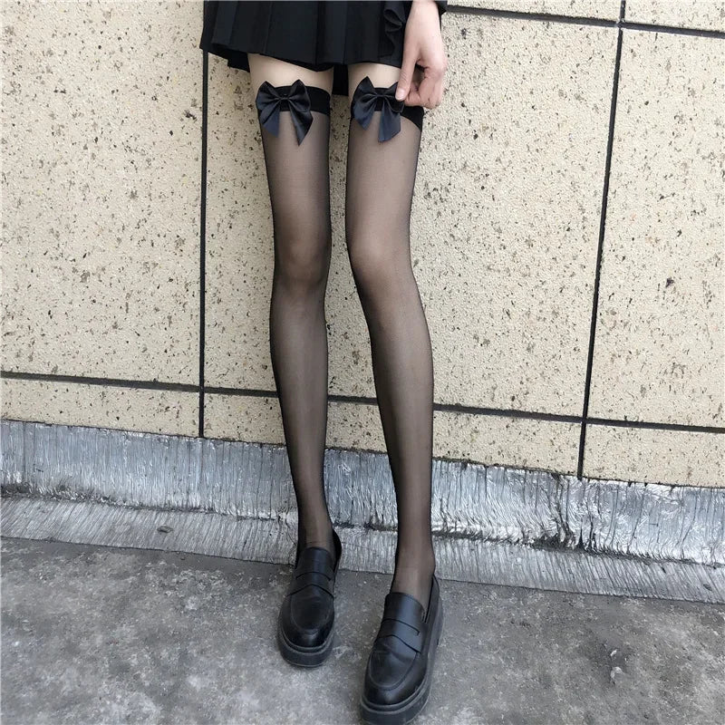 JK Lolita Bowknot Long Socks