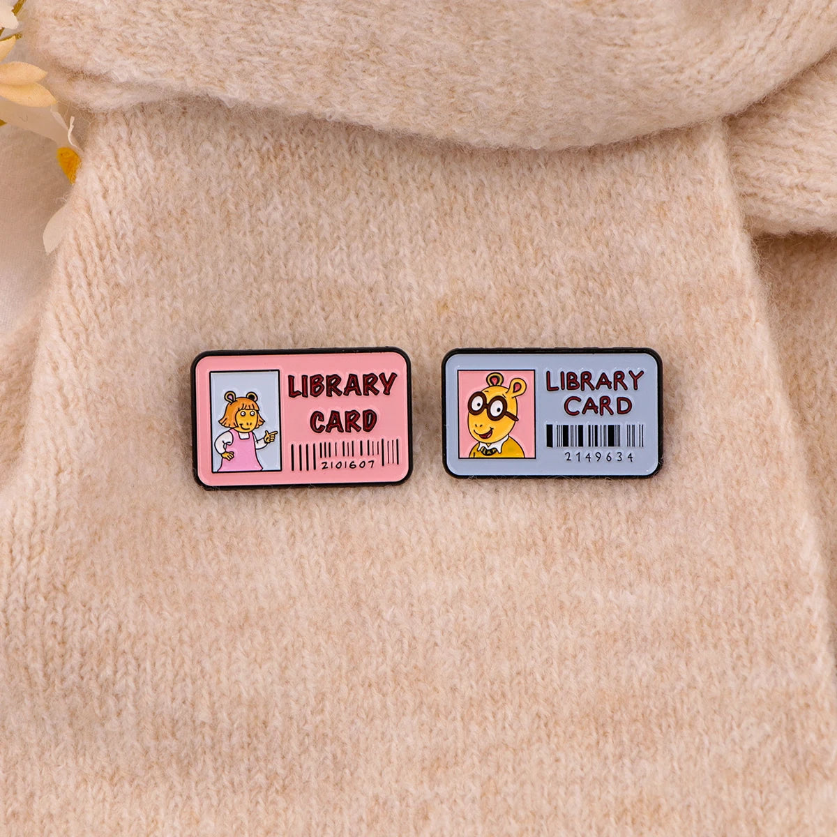 Cartoon Library Card Enamel Pin Cute Brooch Pines Lapel Pins Badge on Backpack Clothing Accessories Funny Jewelry Kids Gifts Kawaii Side