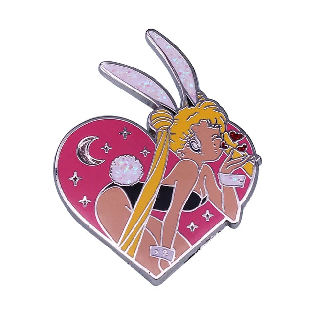 Cute Sailor Girls Anime Enamel Pin