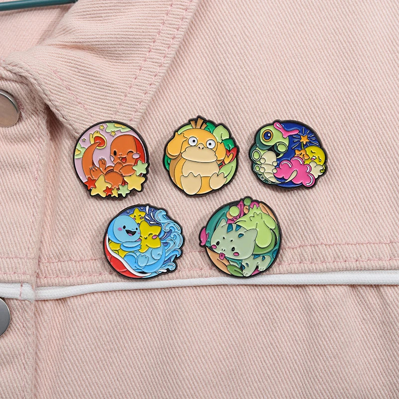 Cute Poke Enamel Pin Kawaii Side