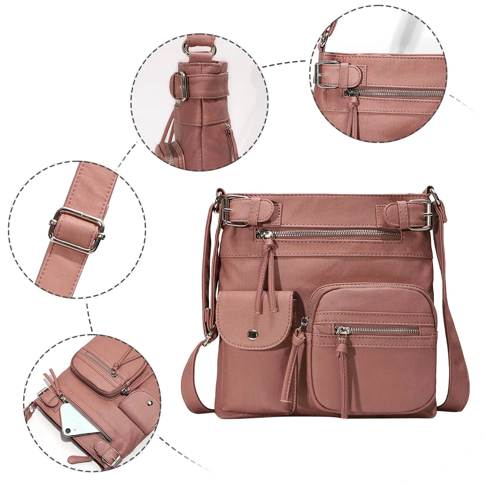 Multi-Pocket Crossbody Bag | 40% OFF