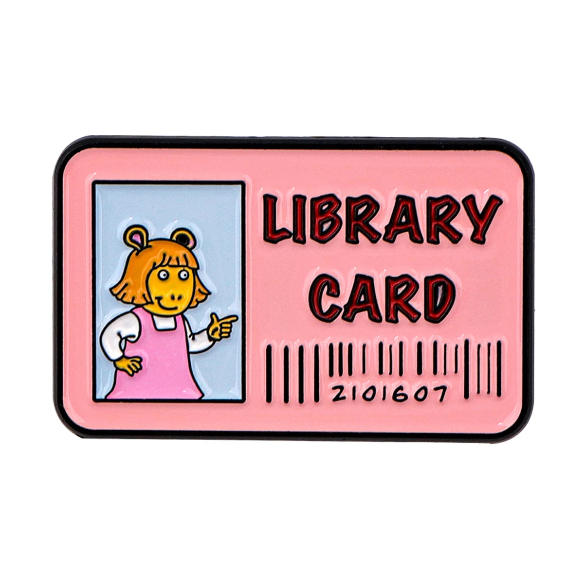 Cartoon Library Card Enamel Pin Cute Brooch Pines Lapel Pins Badge on Backpack Clothing Accessories Funny Jewelry Kids Gifts Kawaii Side