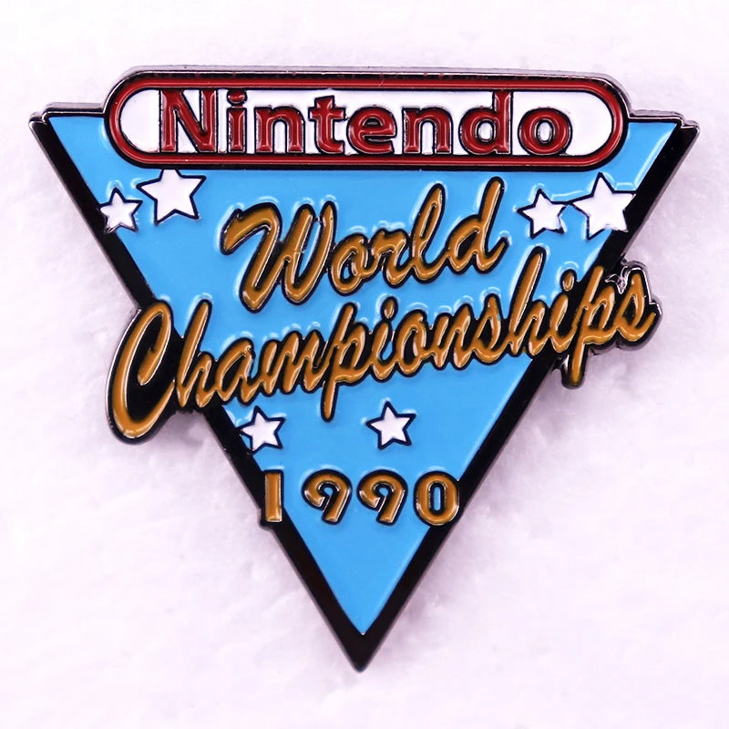 1990 World Championships Brooch Enamel Pin Game Lover Jewelry Gift Kawaii Side