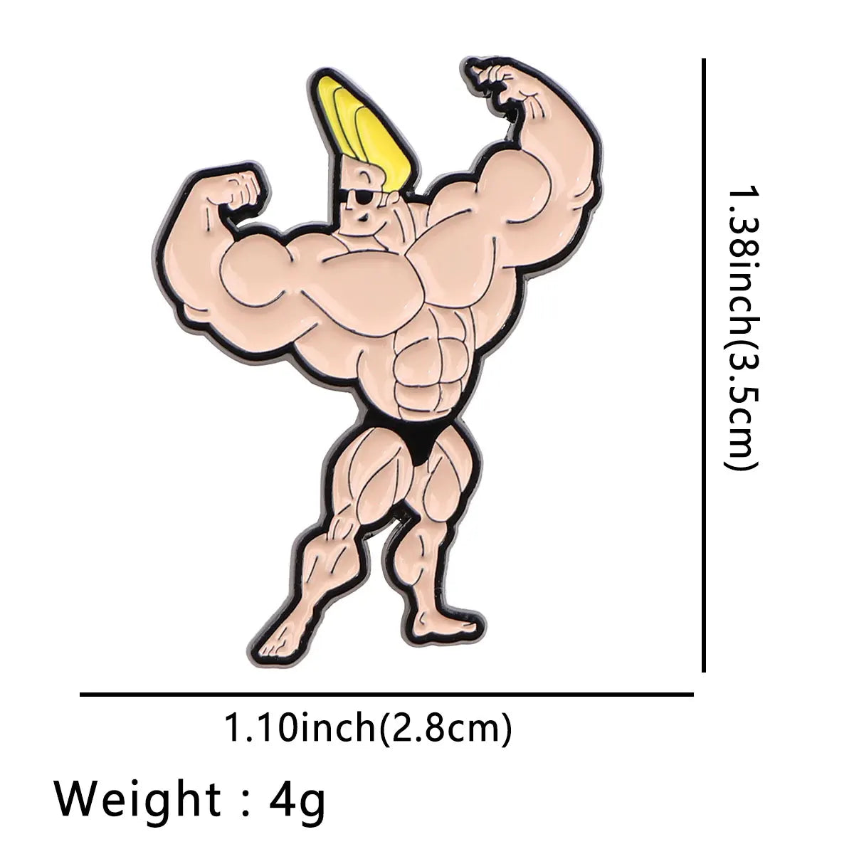 Bodybuilder Johnny Bravo Enamel Pin Kawaii Side