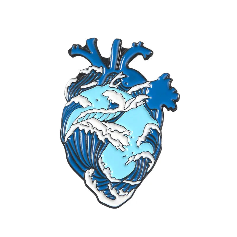 Art Heart Organs Enamel Pin