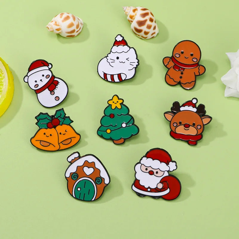 Cute Christmas Enamel Pin Kawaii Side