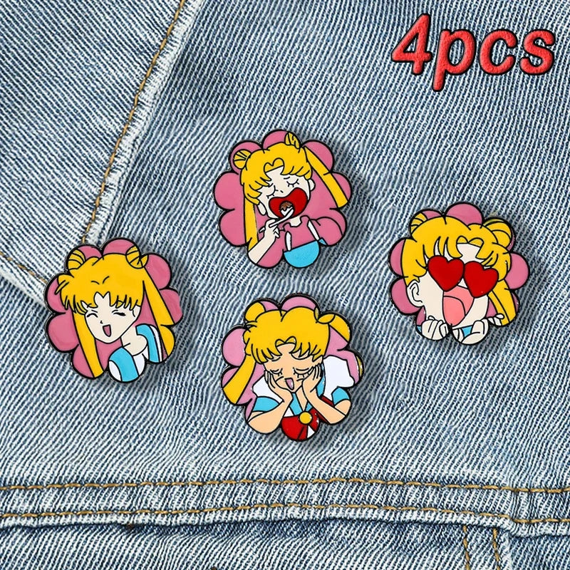 Kawaii Anime Girls Enamel Pin