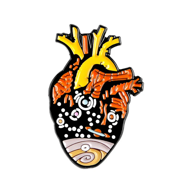 Art Heart Organs Enamel Pin