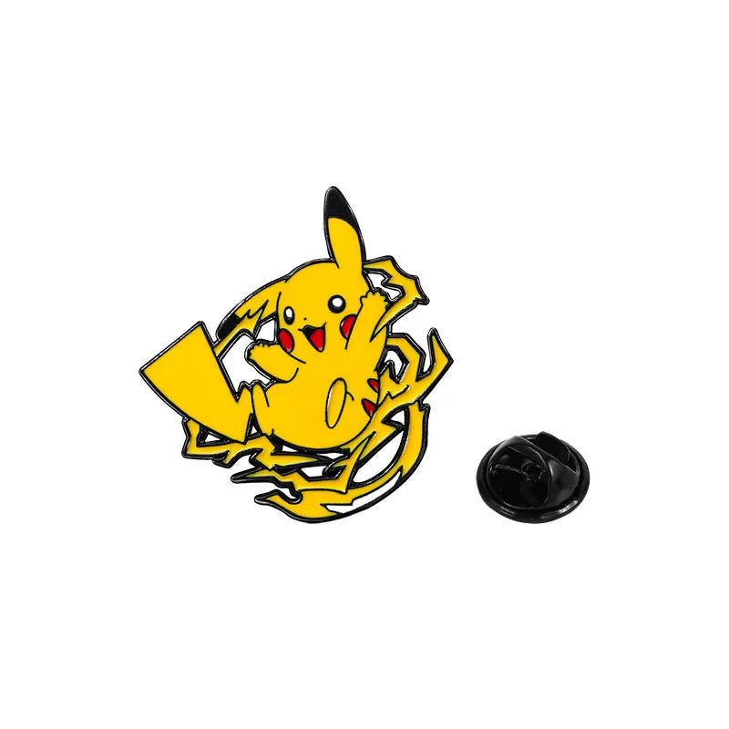 Pokemon Pikachu Lapel Pin Cartoon Cute Lapel Pin Charmander Bulbasaur Squirtle Enamel Pin Metal Badge Accessories Jewelry Gifts Kawaii Side