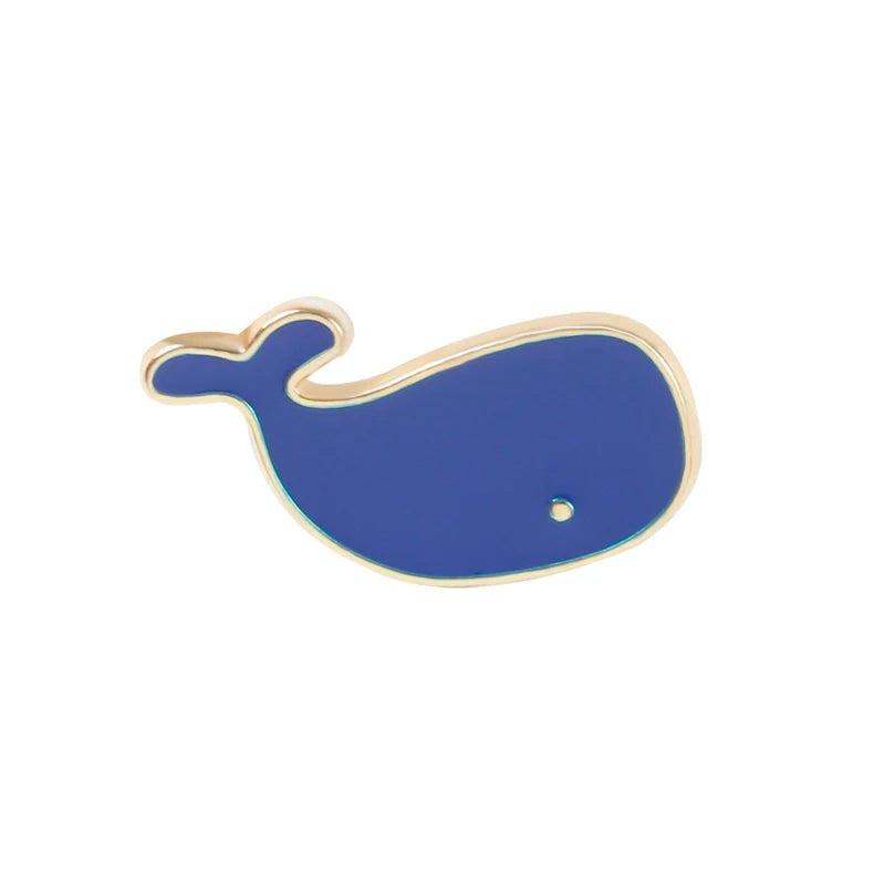 Animal Enamel Pin Custom Whale Brooch Bag Clothes Lapel Pin Badge Cartoon Jewelry Kid Friend Kawaii Side