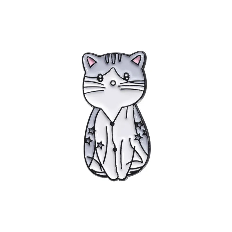 Cartoon Music Guitar Cat Brooch Enamel Pin Cute Kitten Animal Brooches Backpack Lapel Metal Badge Jewelry Gifts for Friends Kawaii Side