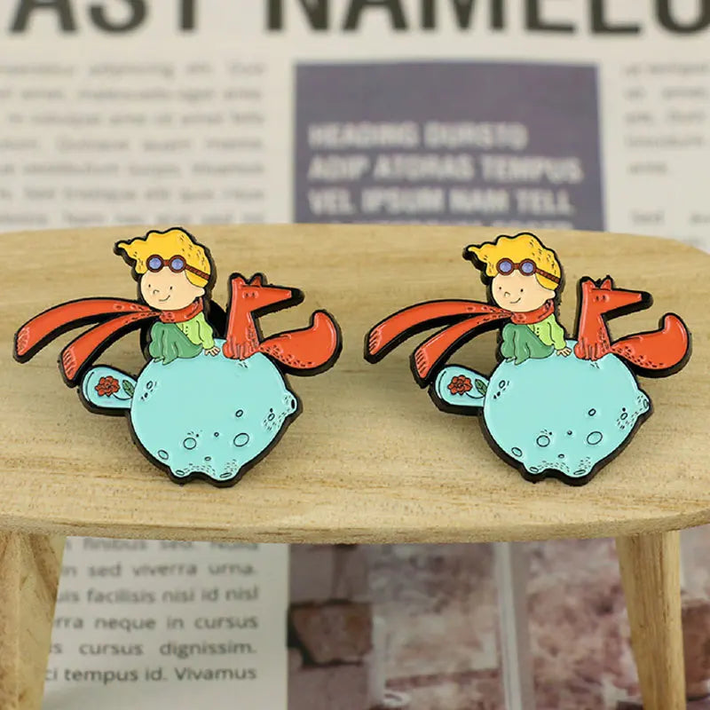 The Little Prince Cartoon Anime Enamel Pins Metal Brooch Badge Fashion Jewellery Clothes Hat Backpack Accessory Gifts Kawaii Side