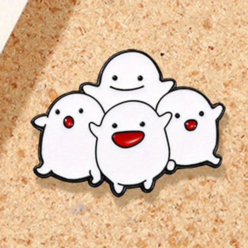 Fun White Ghost Enamel Pin