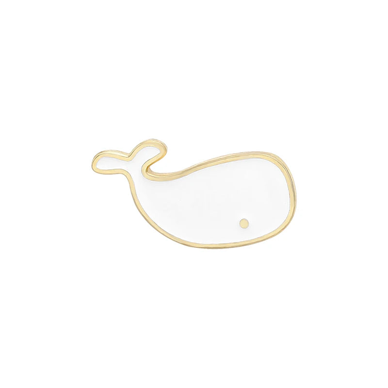 Animal Enamel Pin Custom Whale Brooch Bag Clothes Lapel Pin Badge Cartoon Jewelry Kid Friend Kawaii Side