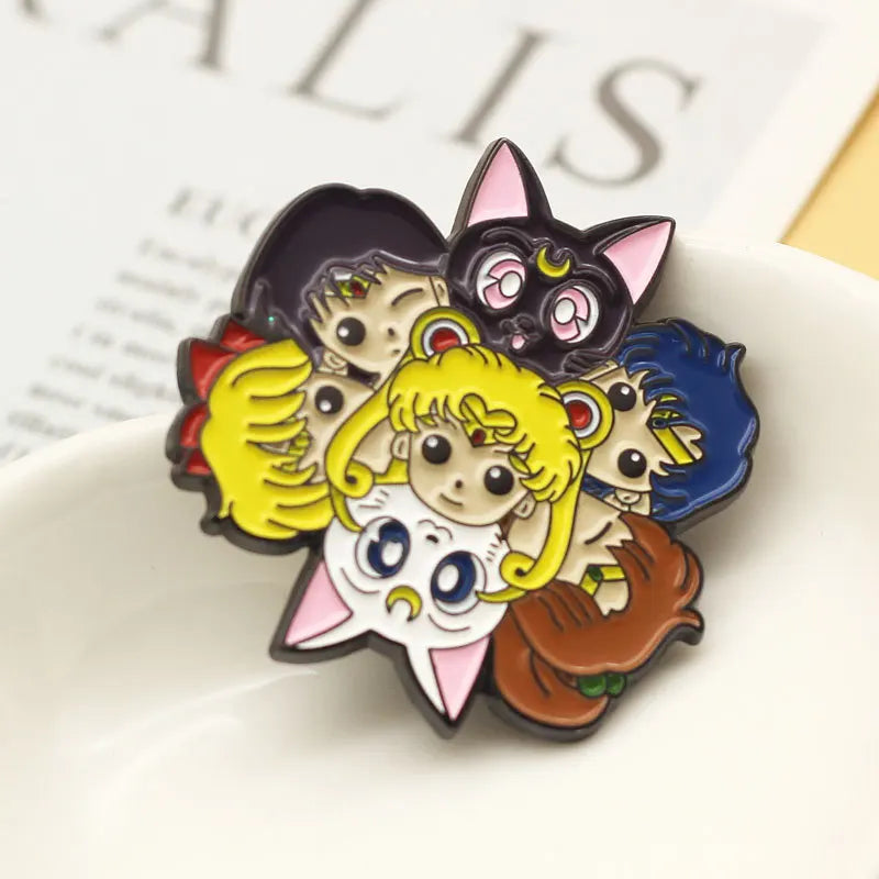 Kawaii Anime Girls Sailor Enamel Pin