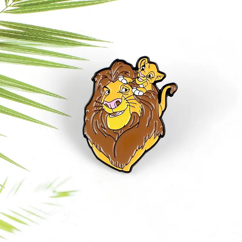 Disney The Lion King Cartoon Movie Brooch Pins for Backpack Hat Clothes Cute Lion Enamel Metal Lapel Badges Accessories Gifts Kawaii Side