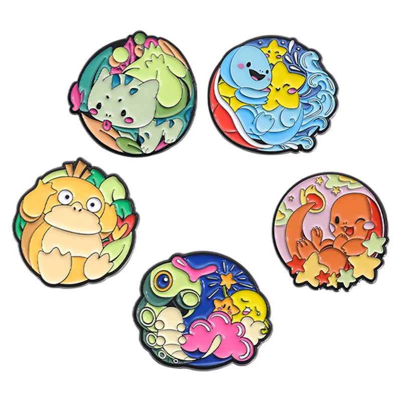 Cute Poke Enamel Pin Kawaii Side