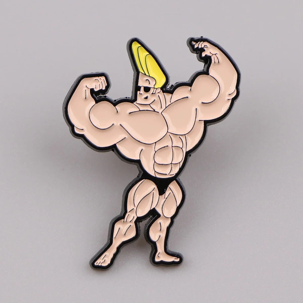 Bodybuilder Johnny Bravo Enamel Pin Kawaii Side