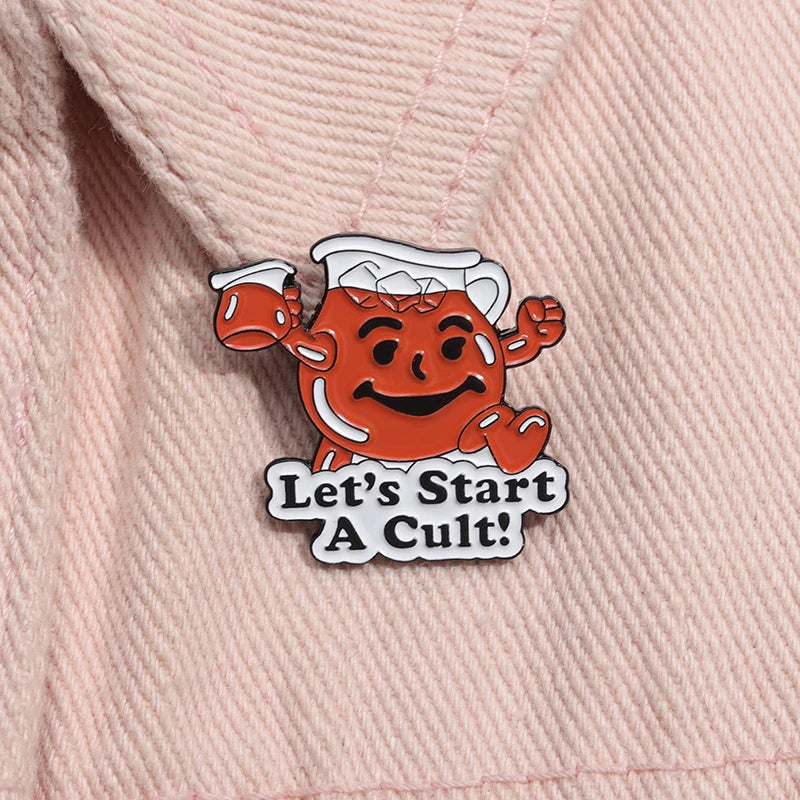 Lets Start A Cult Enamel Pin Anti Cult Slogans Brooch Lapel Backpack Badges Fun Prompts Jewelry Gifts For Best Friedns Kawaii Side