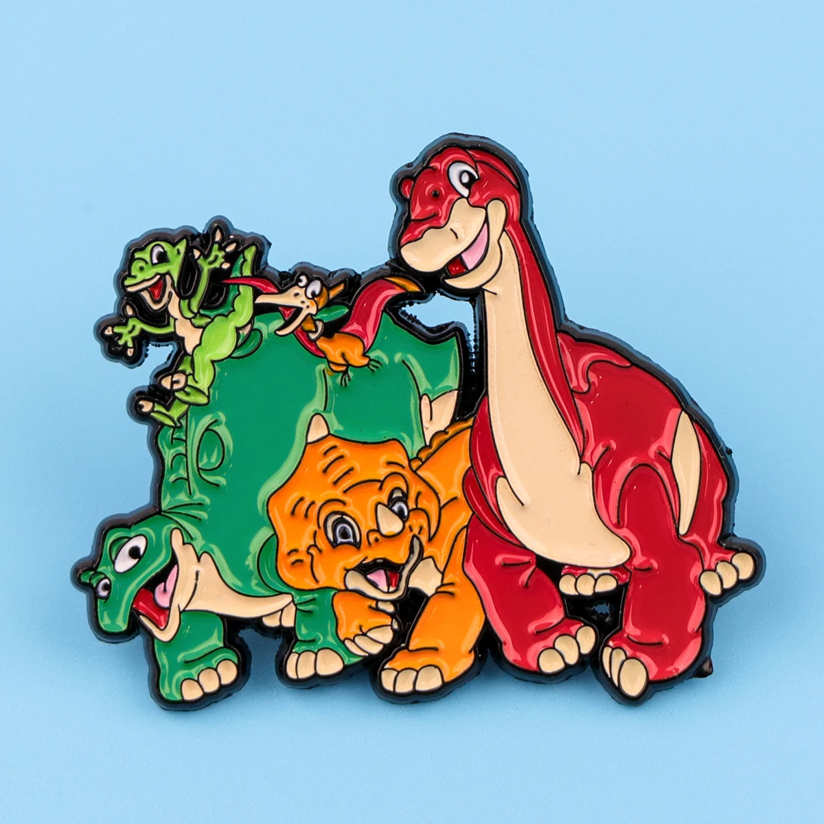 Anime Movie Enamel Pin Cute Dinosaur Brooch Pines Lapel Pins Badge on Backpack Clothes Accessories Animal Jewelry Kids Gift Kawaii Side