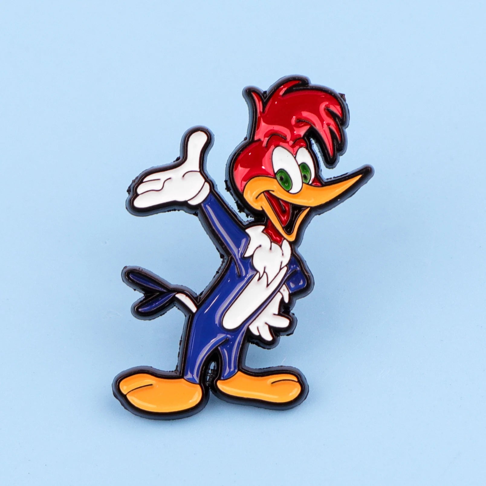 Comic Cartoon Woodpecker Enamel Pin