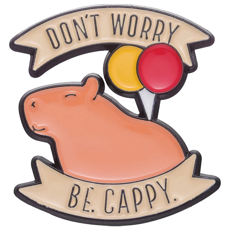 Cartoon Cute Capybara Brooch Enamel Pins Custom Funny Hippopotamus Metal Lapel Badge Clothes Backpack Accessories Jewelry Gift Kawaii Side