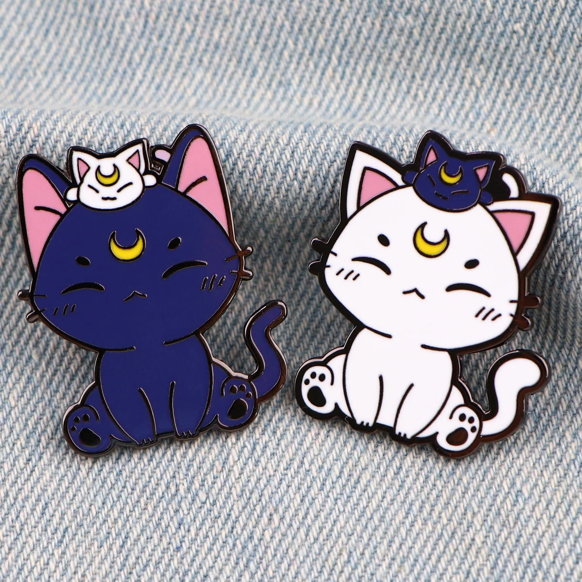 Mon Kittens Enamel Pin Kawaii Side