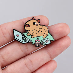 Pin de esmalte de amigos lindos