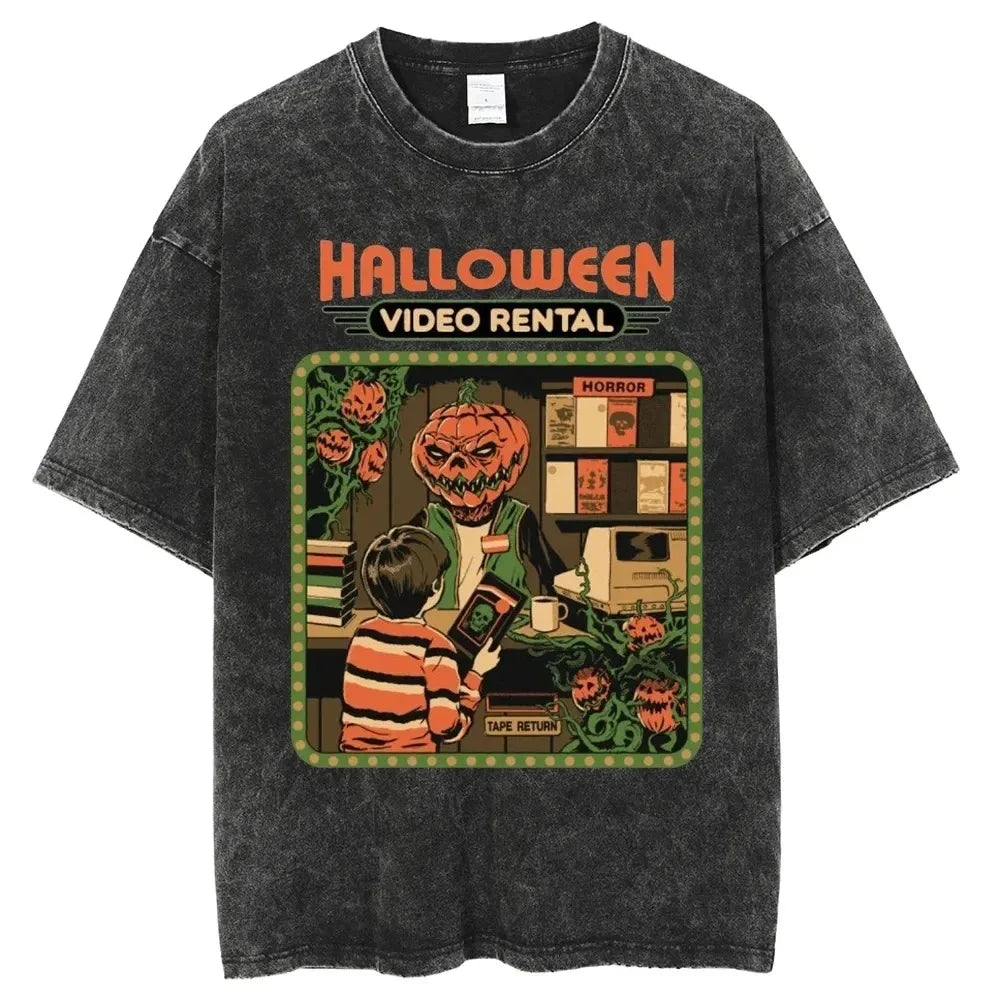 Halloween Video Rental T-Shirt Kawaii Side