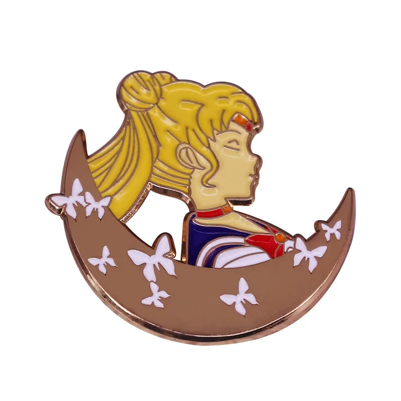 Cute Sailor Girls Anime Enamel Pin