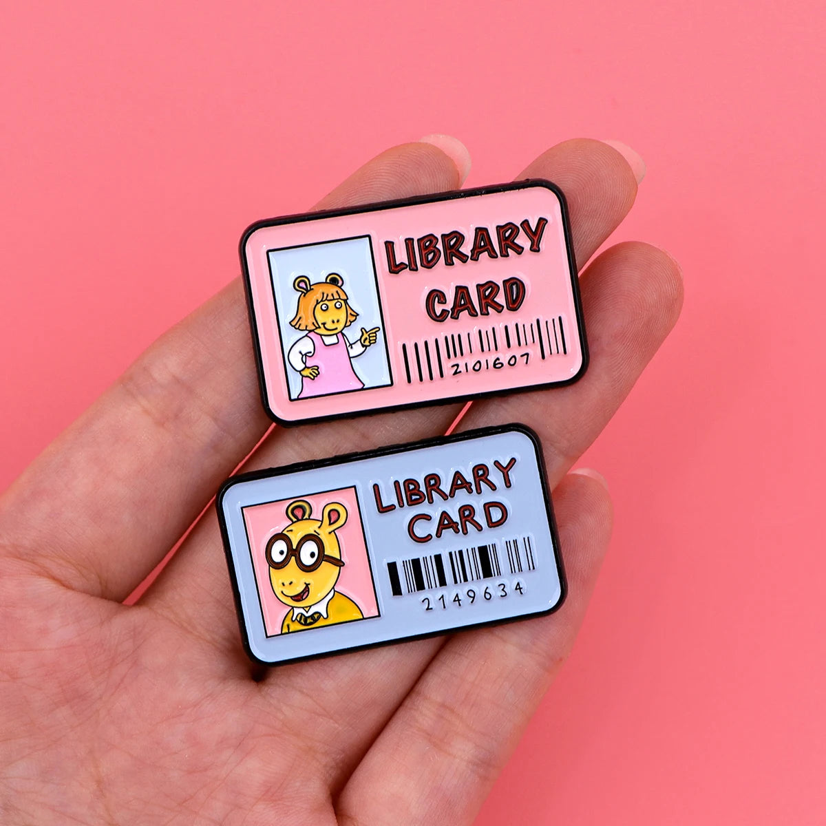 Cartoon Library Card Enamel Pin Cute Brooch Pines Lapel Pins Badge on Backpack Clothing Accessories Funny Jewelry Kids Gifts Kawaii Side