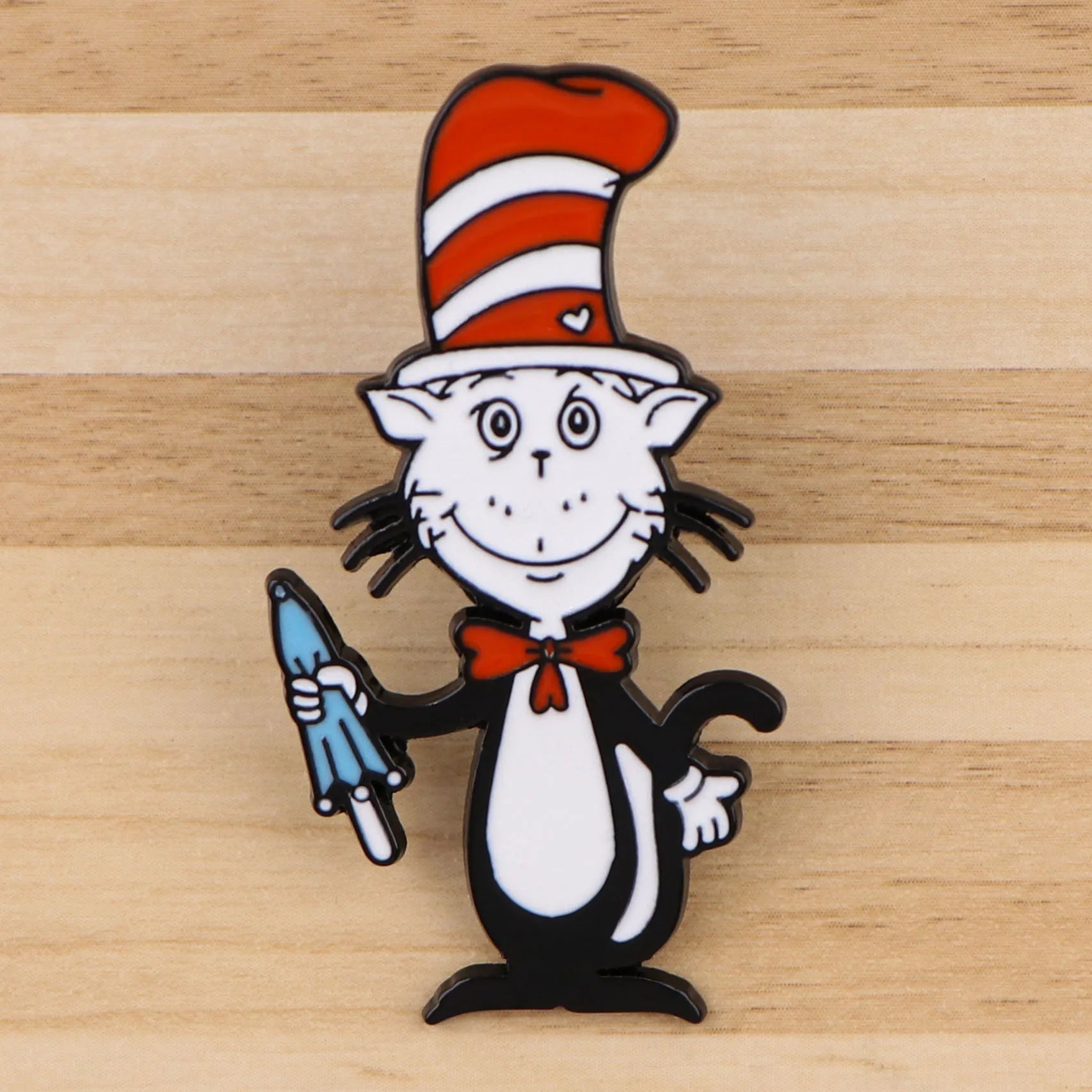 The Cat in the Hat Enamel Pin Kawaii Side