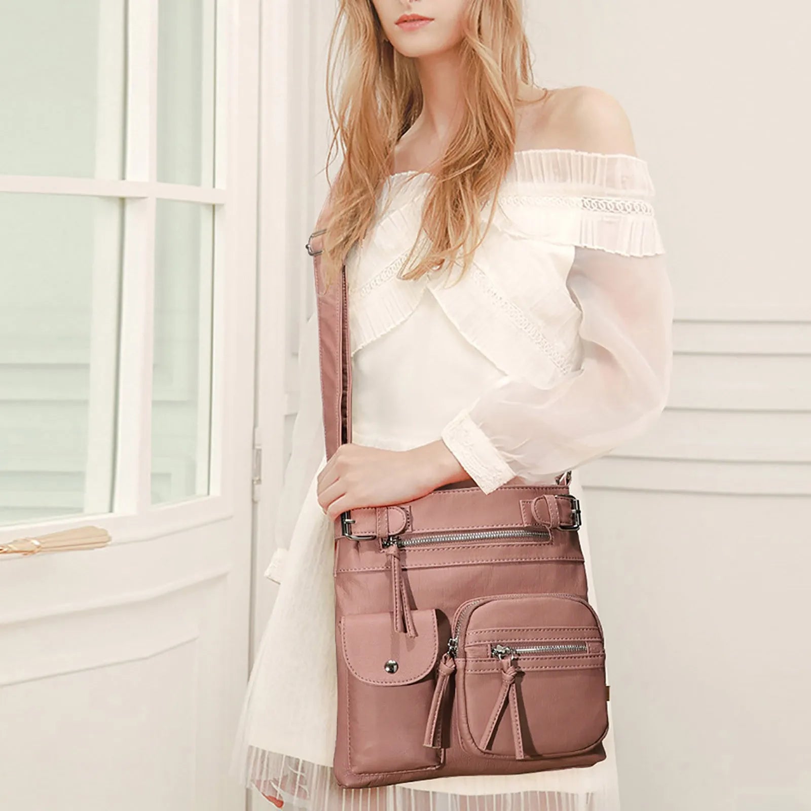 Multi-Pocket Crossbody Bag | 40% OFF