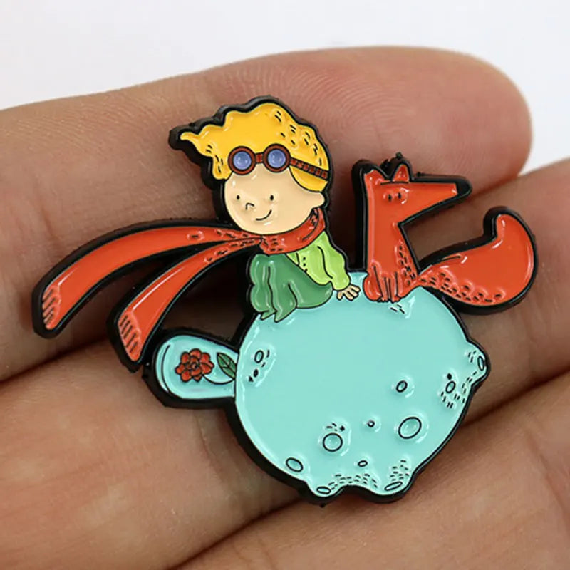 The Little Prince Cartoon Anime Enamel Pins Metal Brooch Badge Fashion Jewellery Clothes Hat Backpack Accessory Gifts Kawaii Side