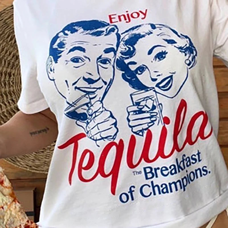 Enjoy Tequila Retro T-Shirt Kawaii Side