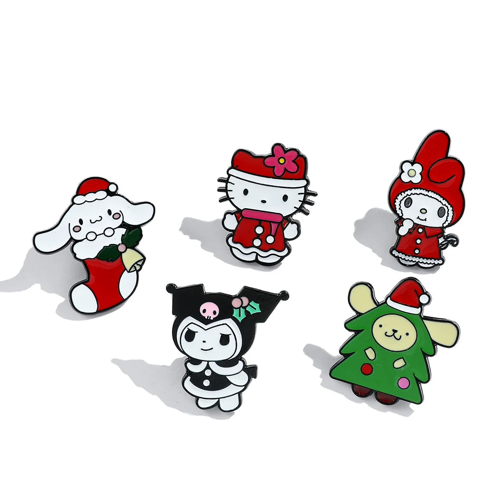 Kawaii Christmas Enamel Pin Kawaii Side