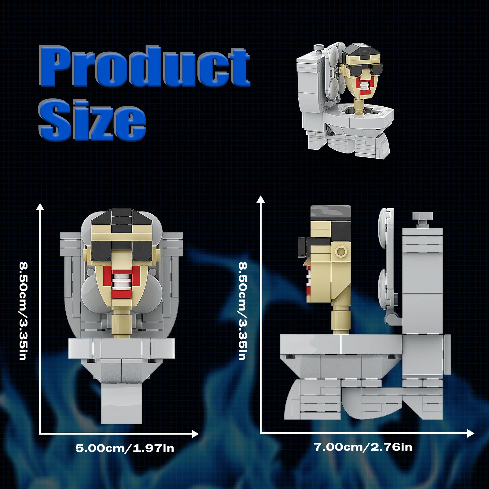 Skibidi Toilet Man Building Blocks Kawaii Side