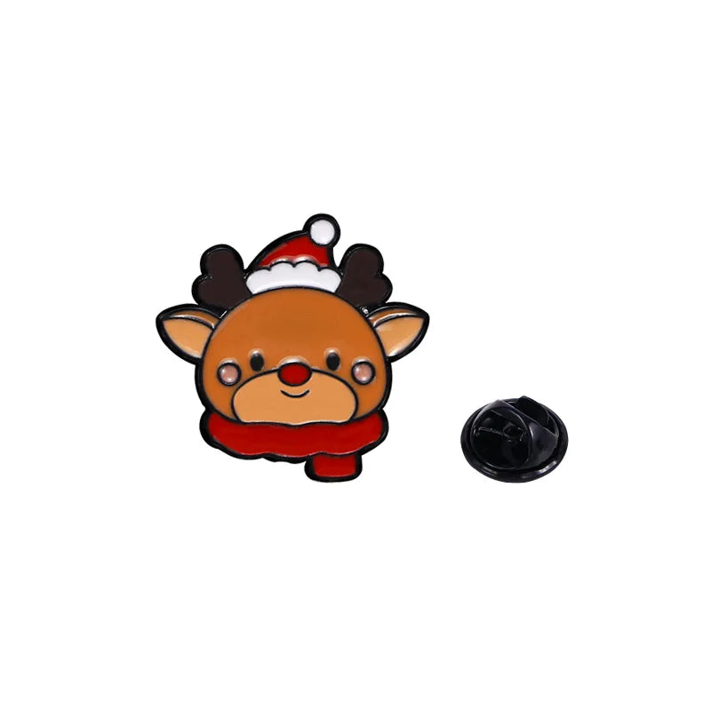 Cute Christmas Enamel Pin Kawaii Side