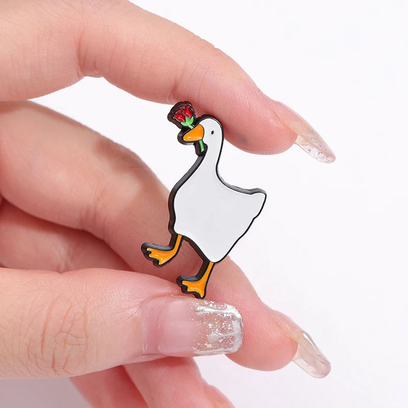 Pins Custom Mess With The Honk You Get The Bonk Brooches Lapel Badges Cartoon Animal Jewelry Gift for Friends Goose Game Enamel Kawaii Side