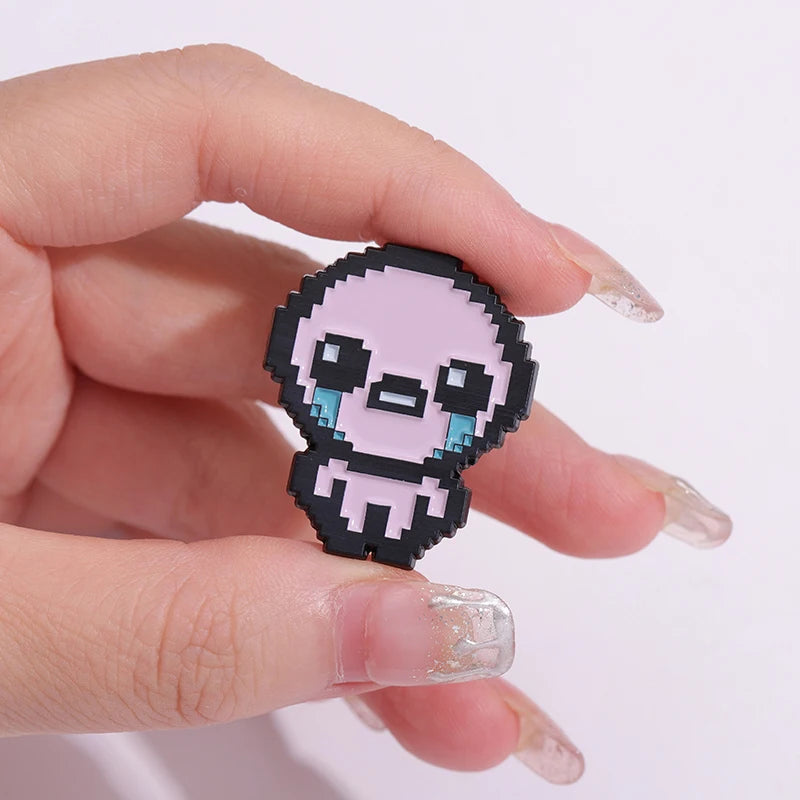 The Binding of Isaac Enamel Pins Custom Brooches Anime Games Lapel Badges Cartoon Jewelry Gift for Kids Friends Kawaii Side