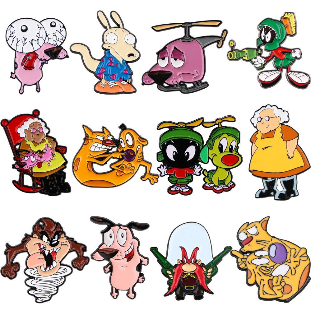 Cartoon Figures Enamel Pin